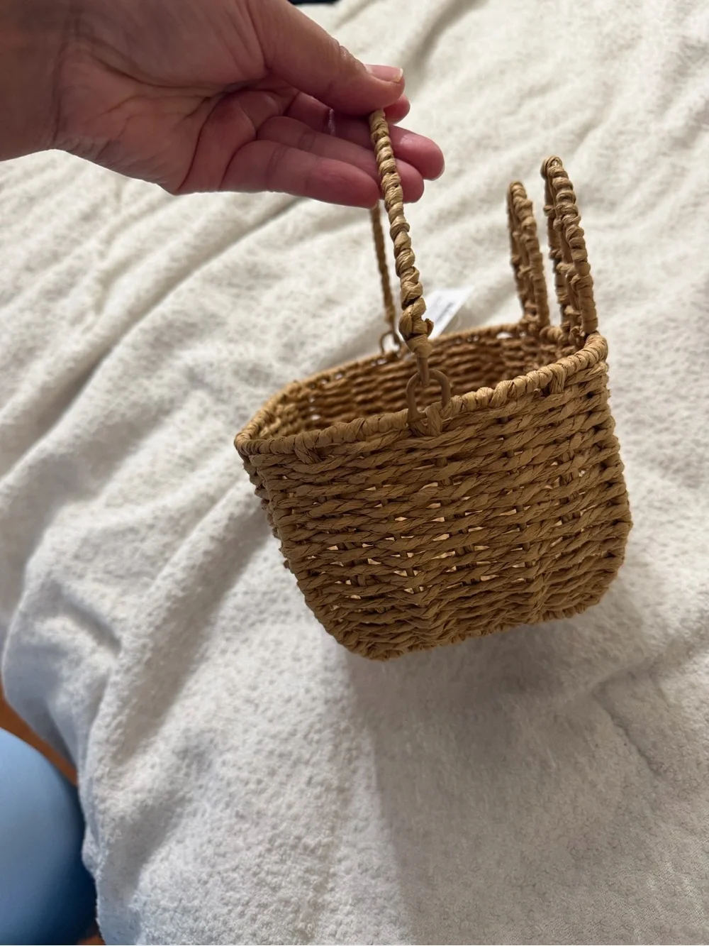 Target bunny brown woven decorative Straw Basket Tote Natural Brown